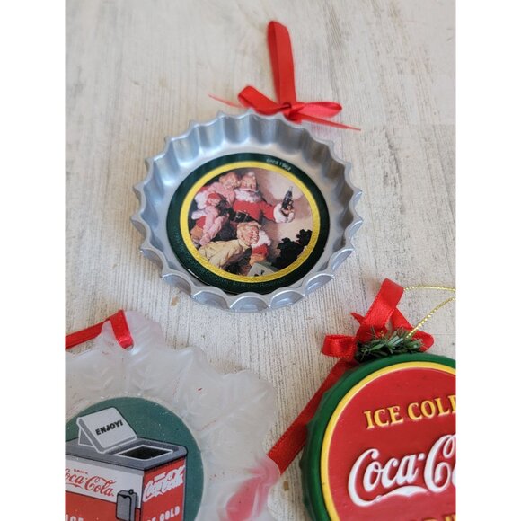 Vintage Coca-Cola bottle cap The dazzle variety ornament Xmas Coke set - Picture 6 of 8